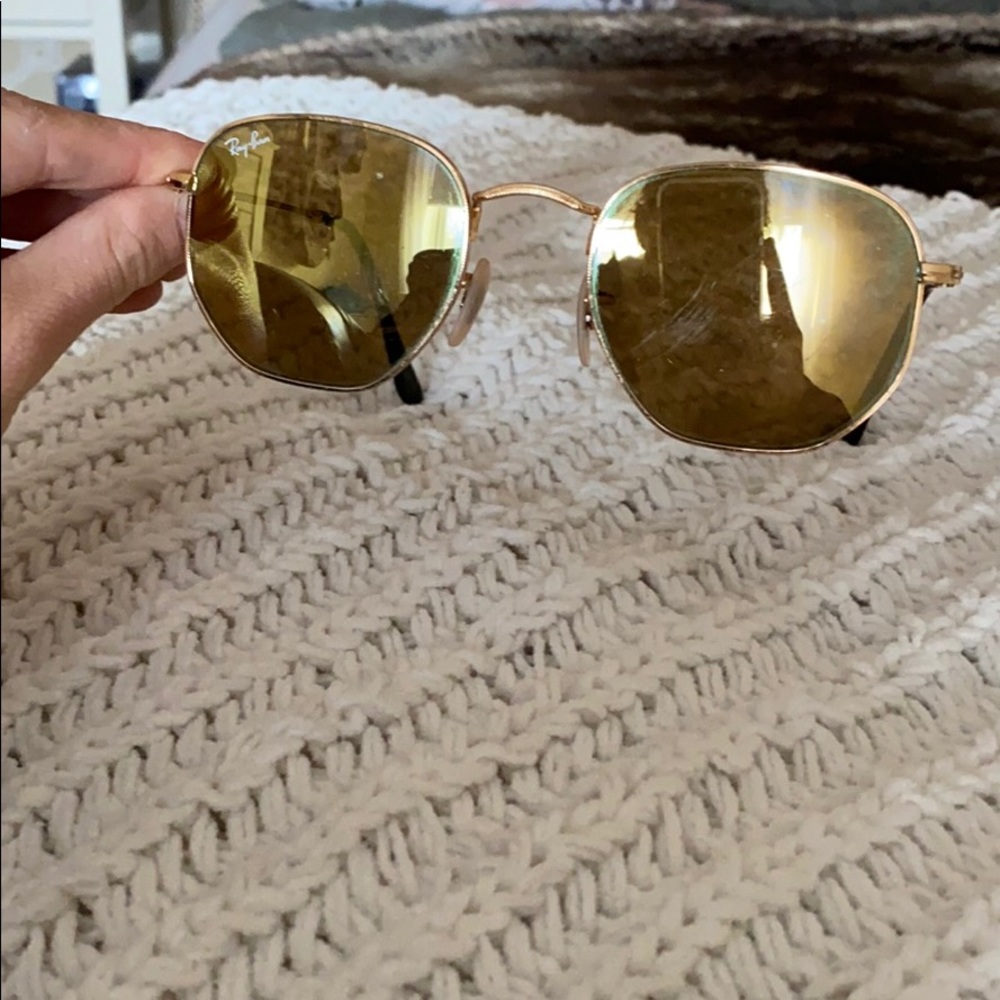 RAY-BAN Mirrored Hexagonal Sunglasses